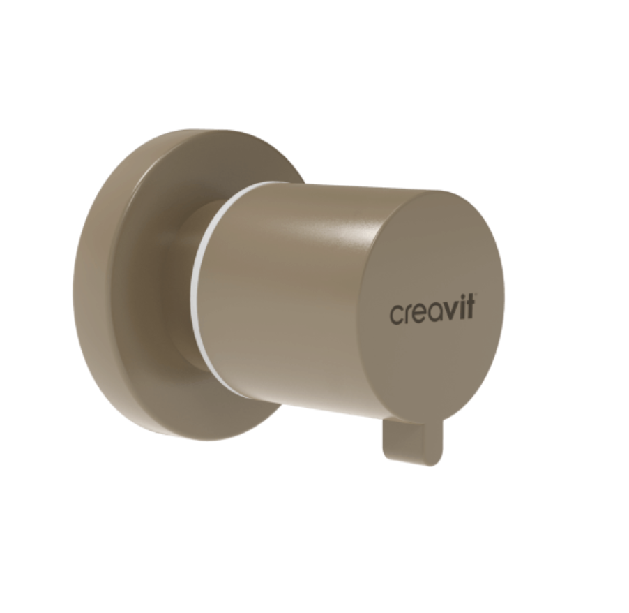 AC50L Robinet d'arrêt  1/2'' - 1/2'' (PPRC Body)-Cappucino Mat