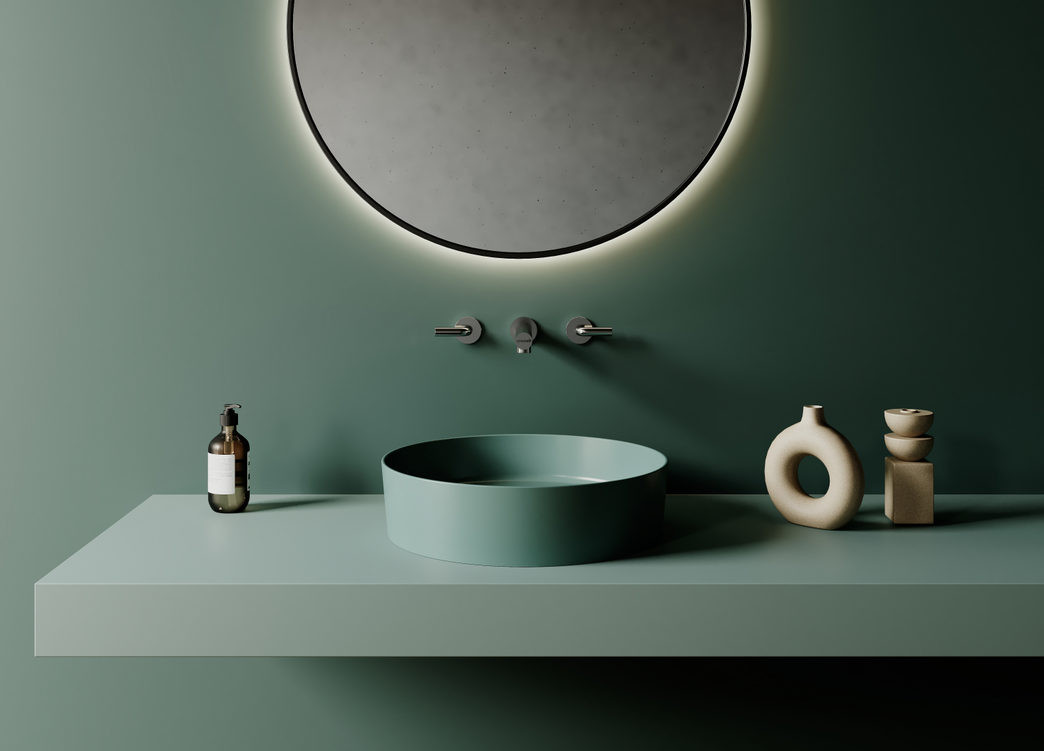 LP145NY Loop Vasque à poser Ø45 cm Green Matt