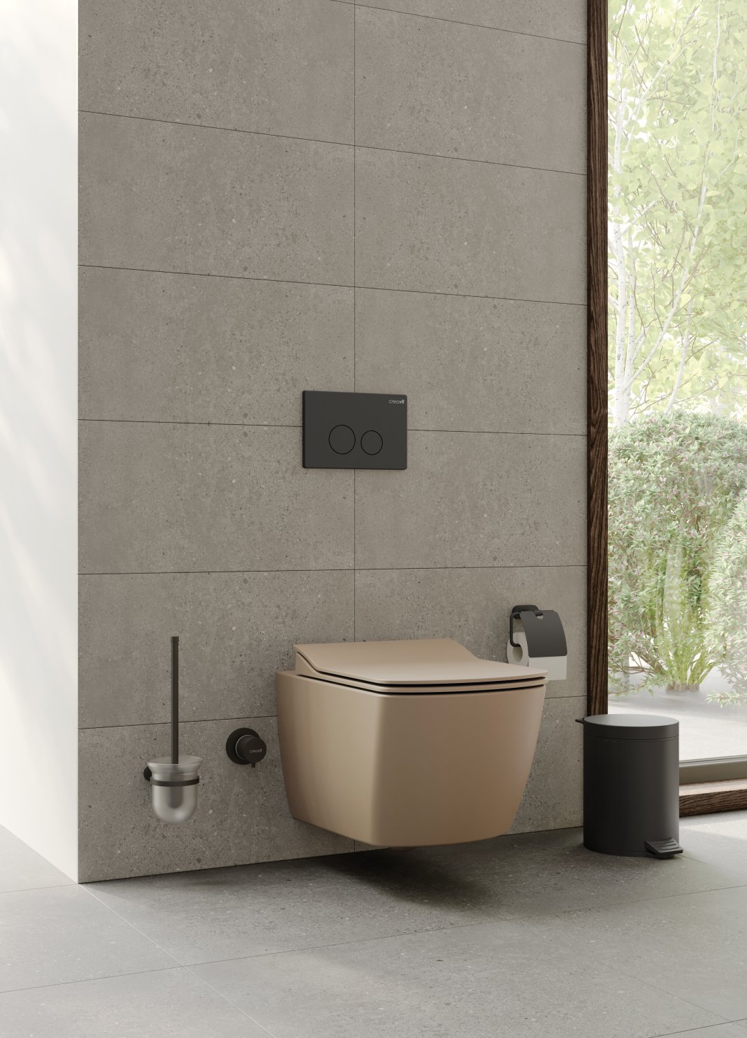 EG321 Elegant Rim-Off Wall Mounted Wall - Cappucino Matt