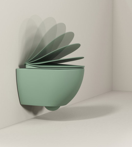 FE322 Free Wall Hung Pan Nile Green Matt