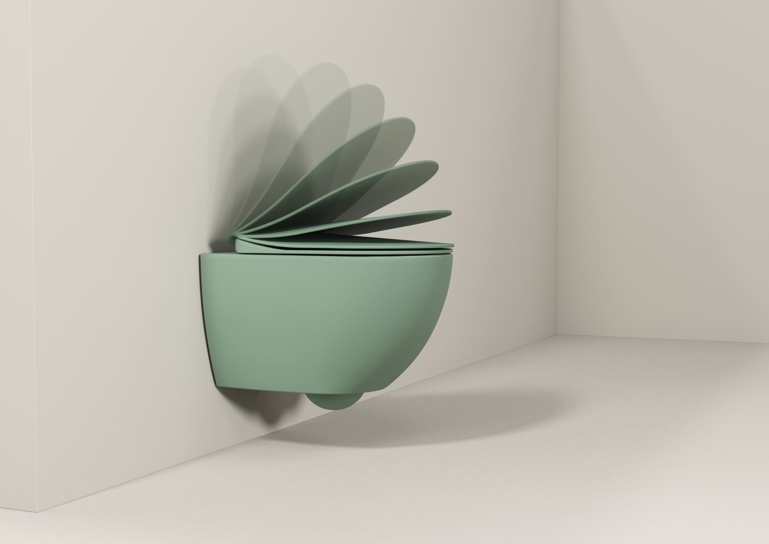 FE322 Free Wall Hung Pan Nile Green Matt