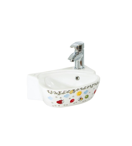 CK035D 38 cm Decorated Kids Lavabo