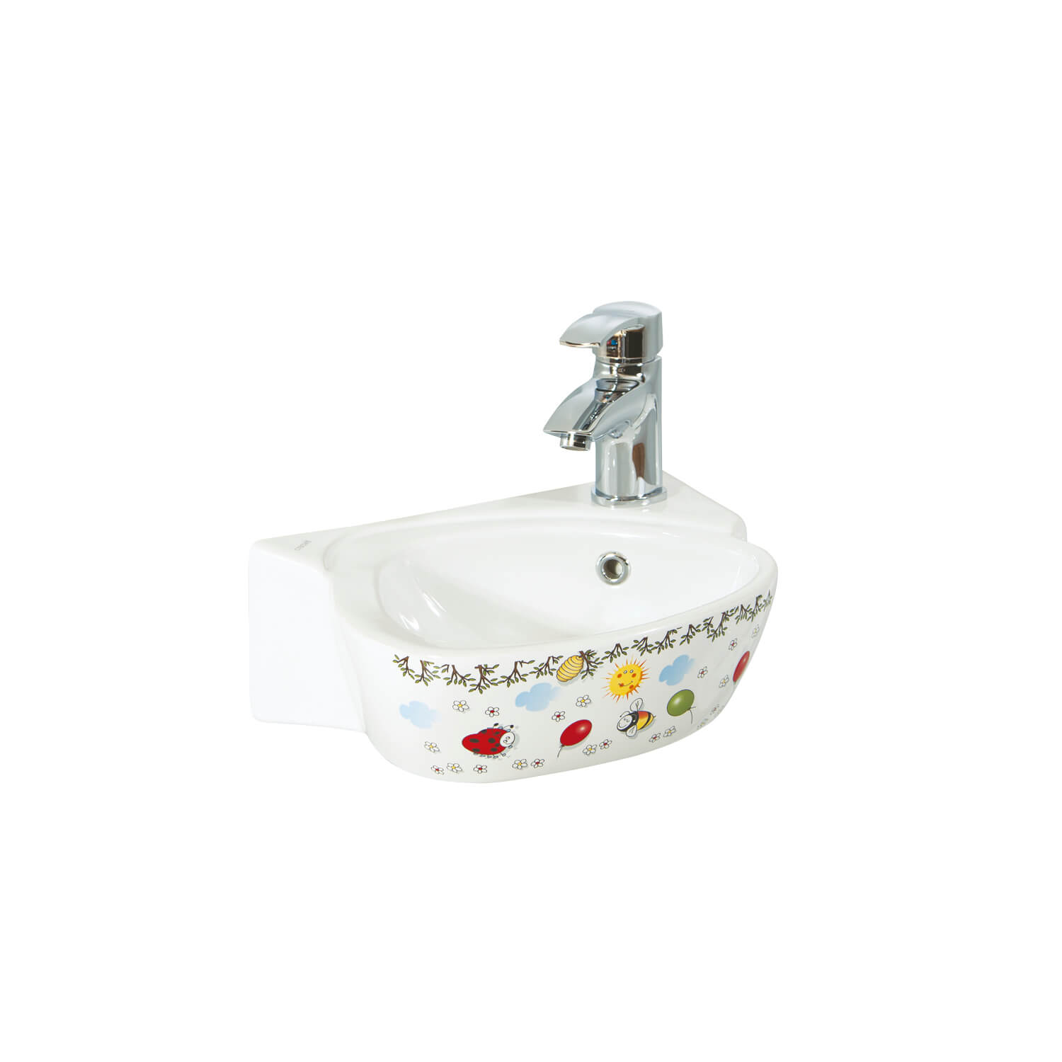 CK035D 38 cm Decorated Kids Lavabo